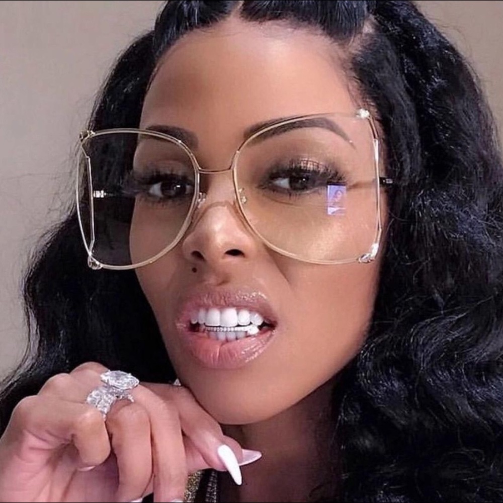 Oversized Square Pearl Frame Glasses